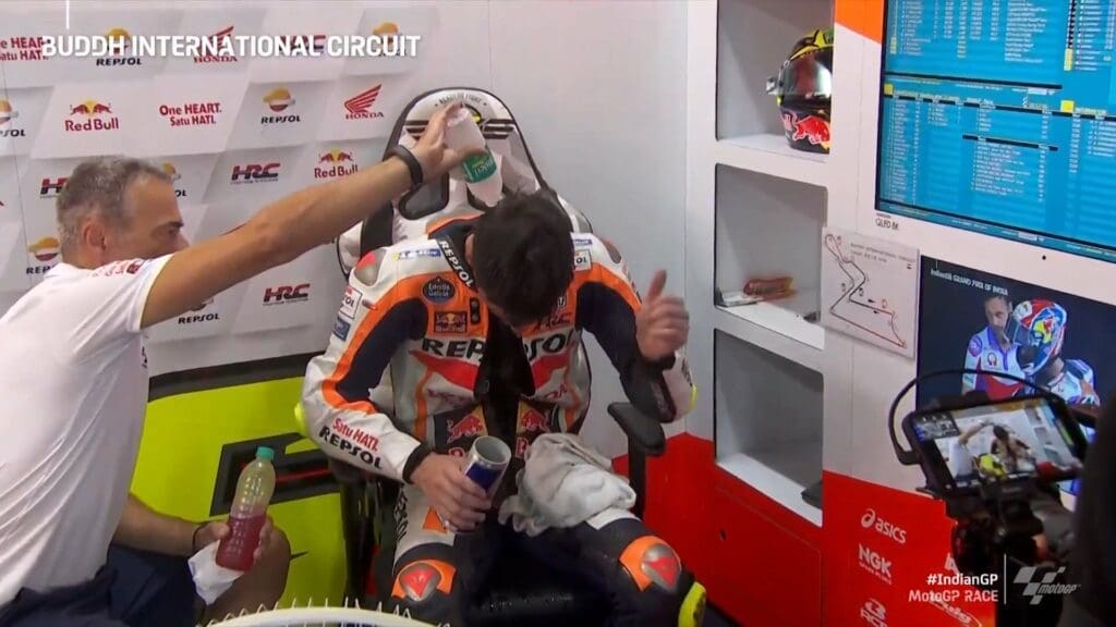 Pol Espargaró, stremato a fine gara