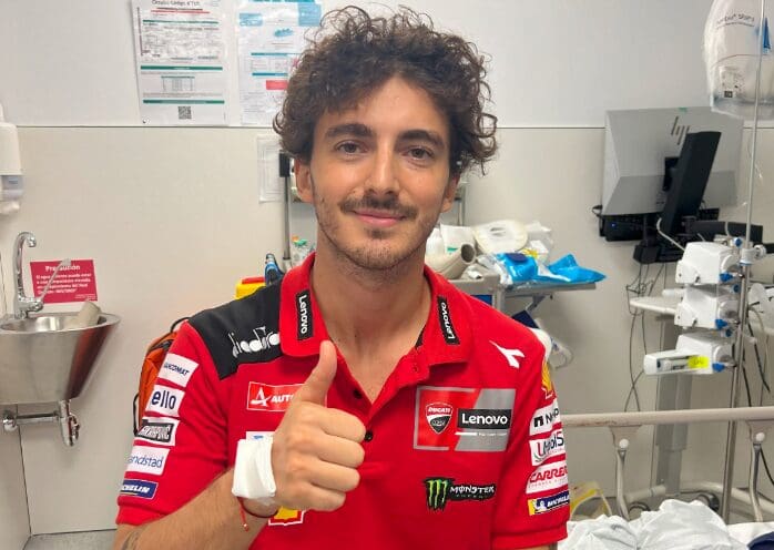 Pecco Bagnaia dopo l'incidente