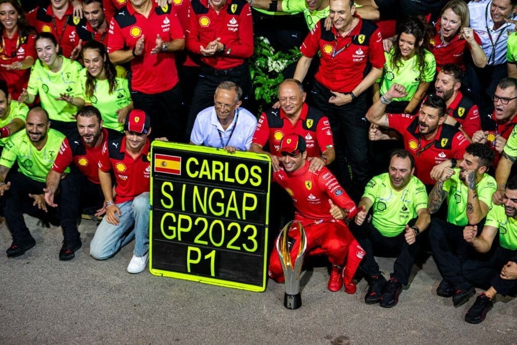 Carlos Sainz alla sua seconda vittoria con la Ferrari