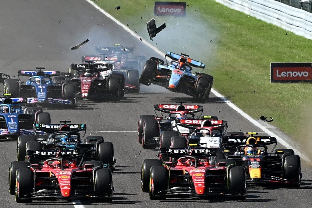 I contatti al via in F1, tutti senza penalità