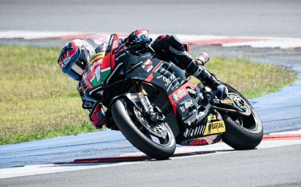 Michele Pirro in sella alla sua Ducati a Imola