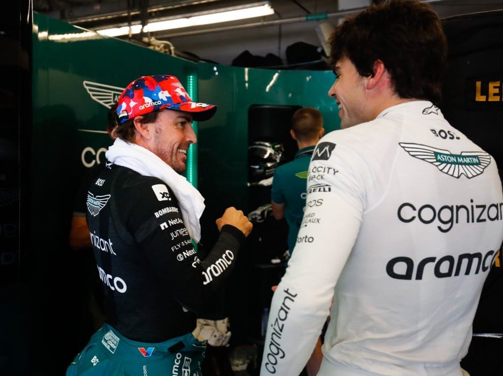 Lance Stroll e Fernando Alonso al GP di Austin