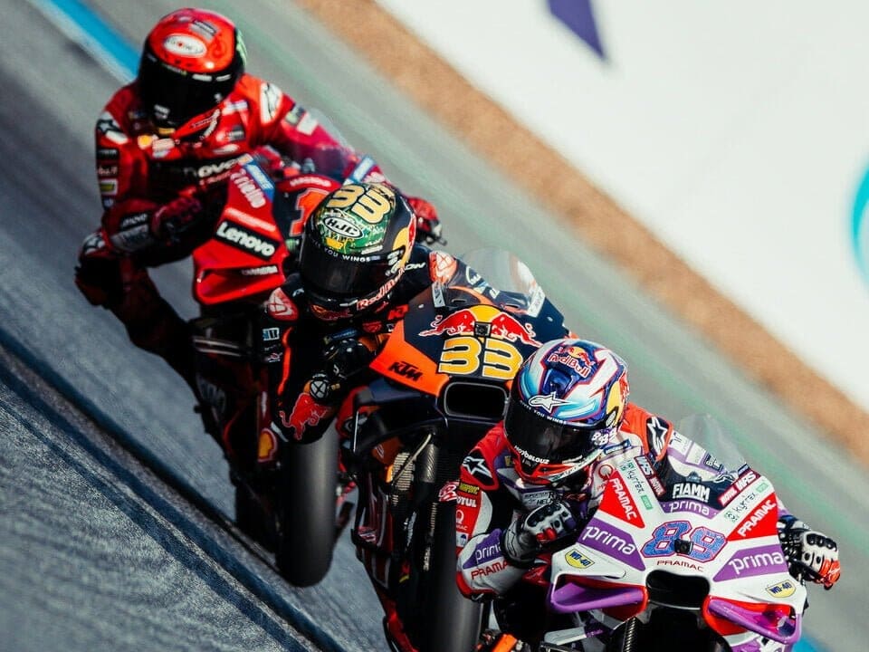 I tre sfidanti al mondiale 2023: Pecco Bagnaia, Jorge Martin e Brad Binder