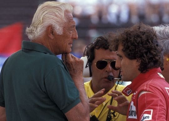 Cesare Fiorio ed Alain Prost durante il periodo in Ferrari