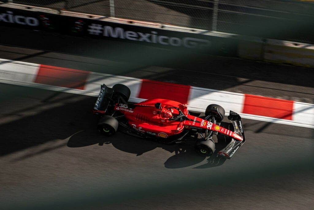 La SF-23 guidata da Charles Leclerc in Messico