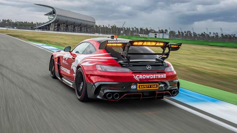 La vettura 2023 della Safety Car Mercedes a Hockenheim, in Germania, con la rivoluzione Luminar sempre più alle porte