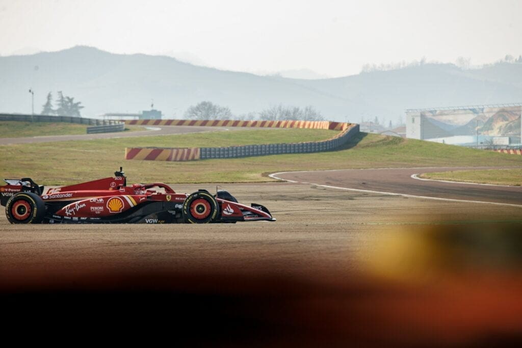 Charles Leclerc sulla SF-24 oggi a Fiorano