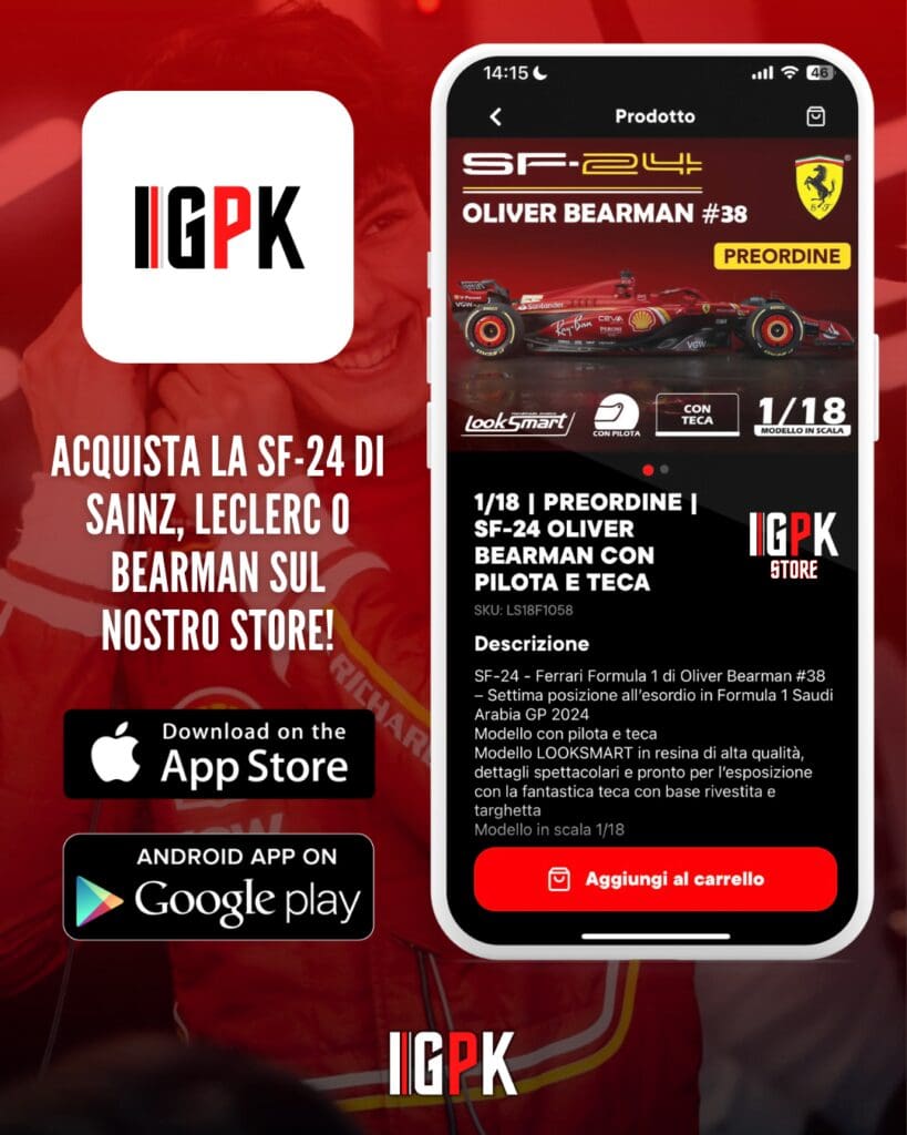 Acquista il modellino della SF-24 di Ollie Bearman sul GPK Store!