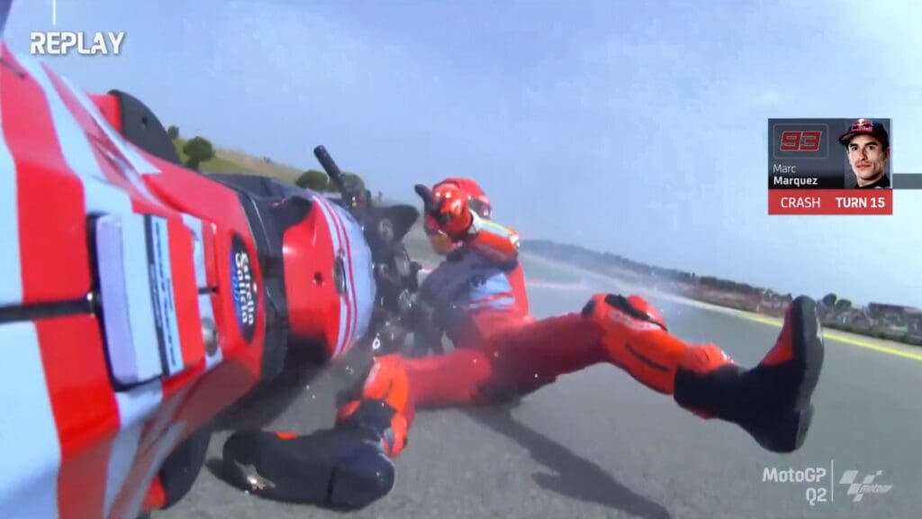 caduta di marquez a portimao