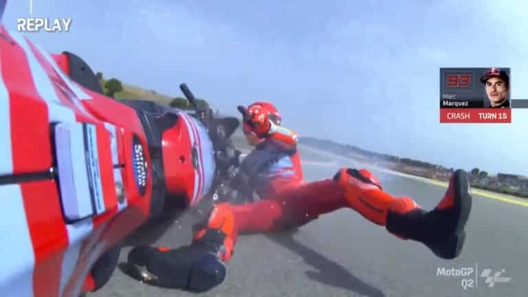caduta di marquez a portimao