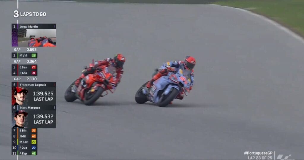 Incidente Marquez-Bagnaia: la sequenza del contatto