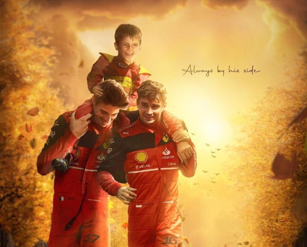 "Motorsport is dangerous": un'immagine creata al computer che raffigura Charles Leclerc e Jules Bianchi come compagni di squadra