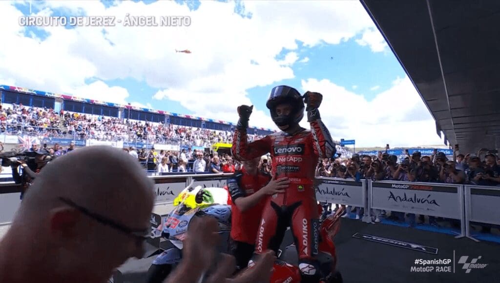 La gioia di Pecco Bagnaia a Jerez: "Vittoria conquistata in partenza"