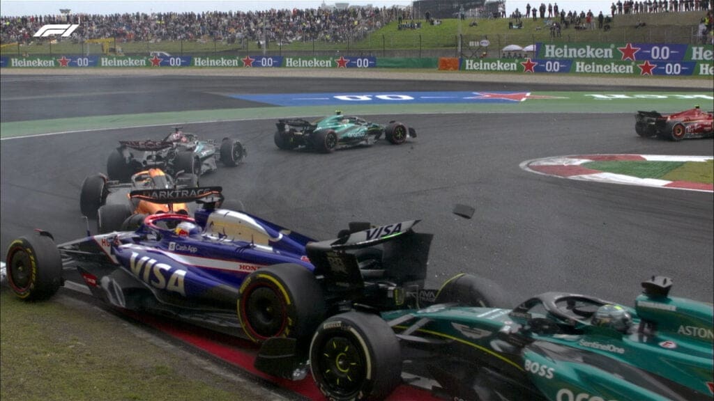 L'incidente tra Stroll e Ricciardo nel GP di Cina