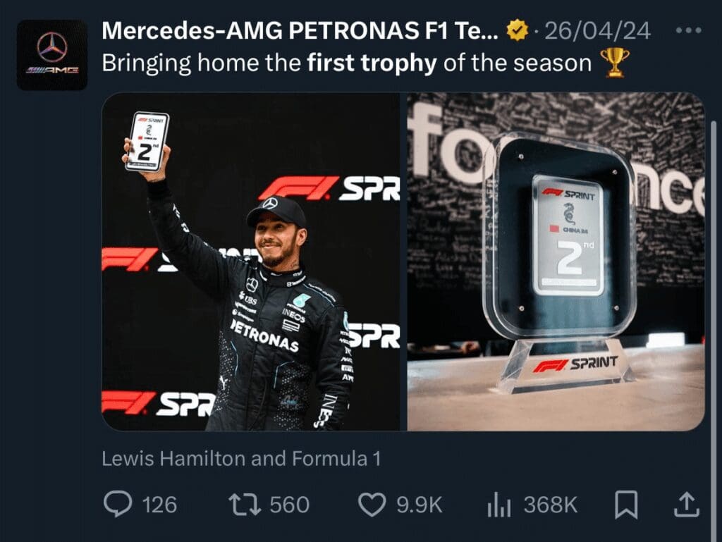 Il primo commento di Mercedes risalente al 26 aprile scorso...