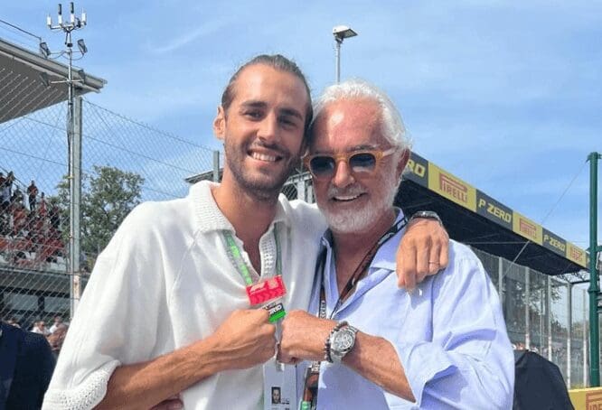 Flavio Briatore torna in F1: in foto, con Gianmarco Tamberi