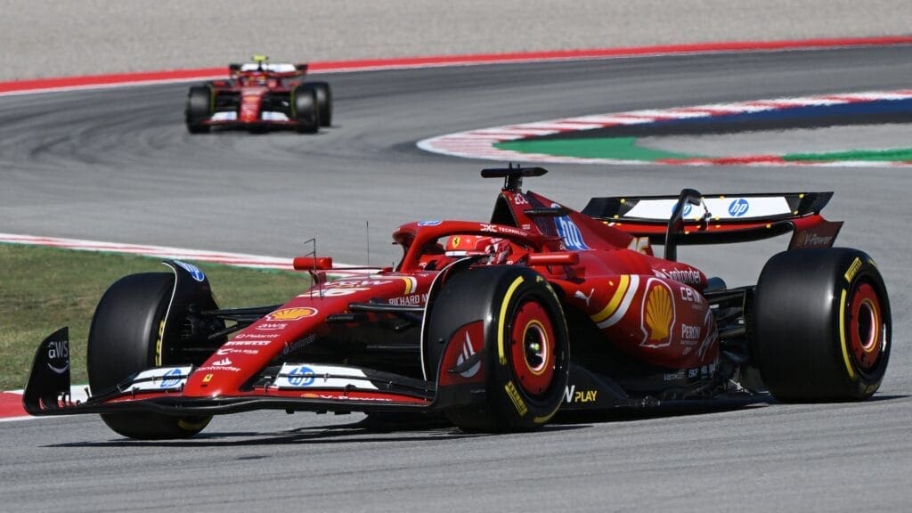 Charles Leclerc durante le FP2 in Spagna
