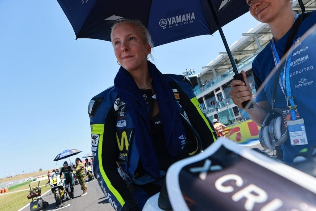Mia Rusthen, at the start of the Misano GP, just before the incident