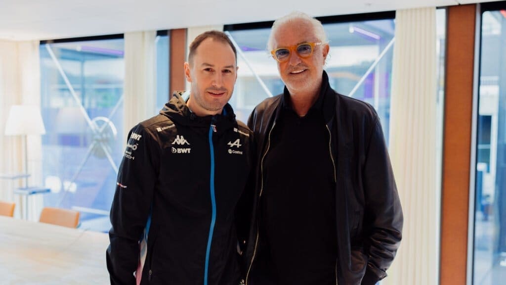 Oliver Oakes with Flavio Briatore.