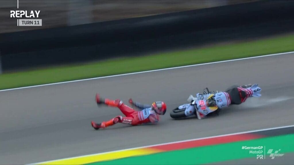 Pre-qualifiche MotoGP in Germania: brutta caduta per Marc Marquez