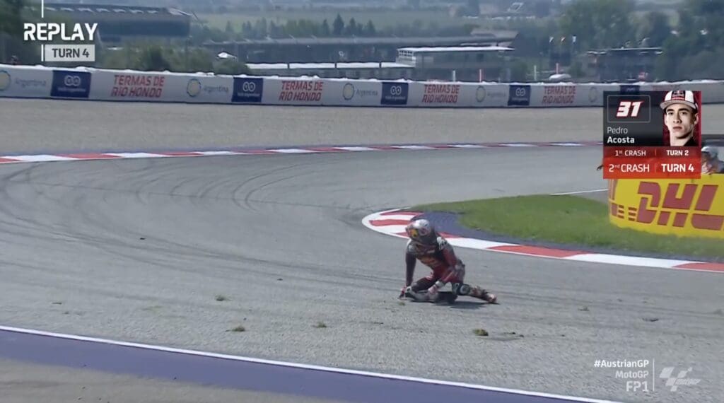 Acosta’s Scary Moment in Spielberg: The Spaniard Crashes at 290km/h