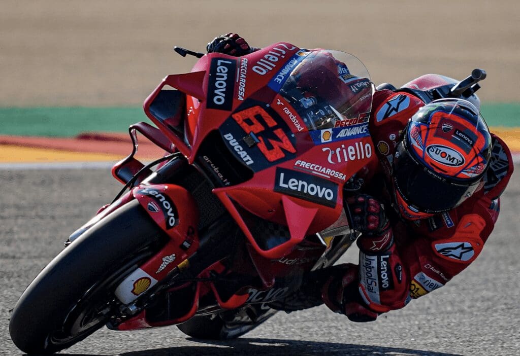 Il METEO e gli ORARI della MotoGP ad Aragon: in foto, Pecco Bagnaia nel 2021, alla sua prima vittoria