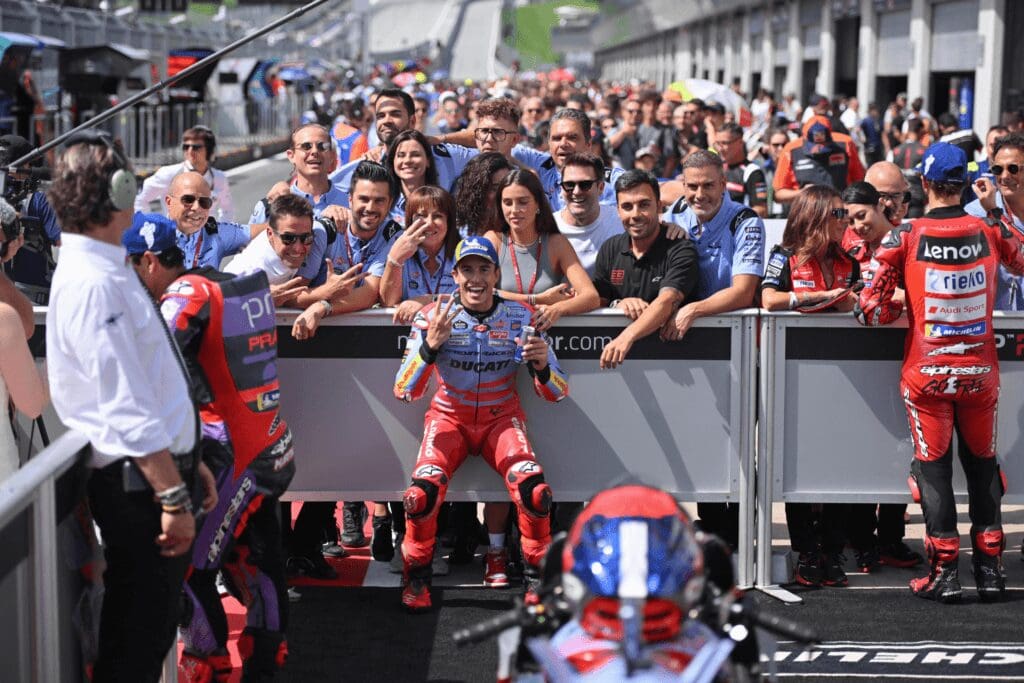 Sprint MotoGP Results in Austria: In the photo, the Red Bull Ring parc fermé after qualifying.