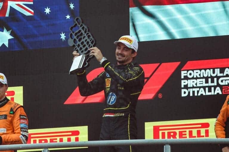 emozione leclerc monza 2024