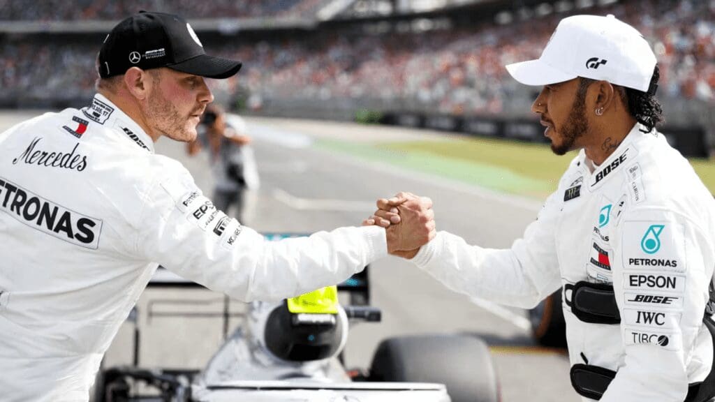 Valtteri Bottas e Lewis Hamilton, al Gran Premio di Germania 2019