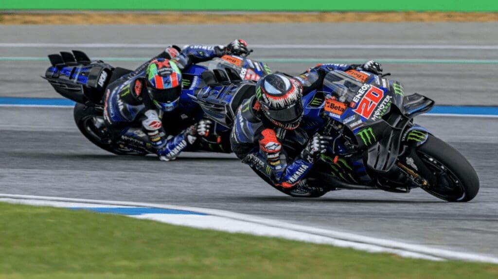 Fabio Quartararo ed Alex Rins a bordo della M1