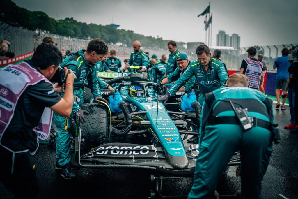 Fernando Alonso, durante il Gran Premio del Brasile