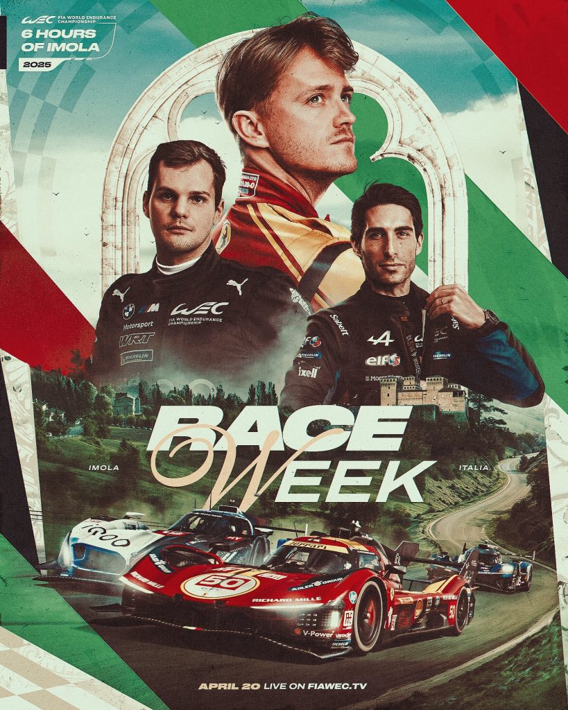 BoP 6h di Imola 2025: il poster del WEC per la gara, riuscirà Ferrari a ripetersi?