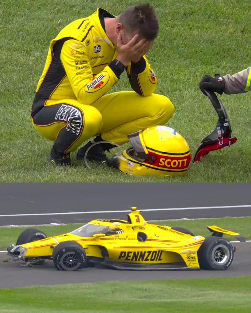 Indy 500 2025: le lacrime di Scott McLaughlin dopo il ritiro nei giri di formazione