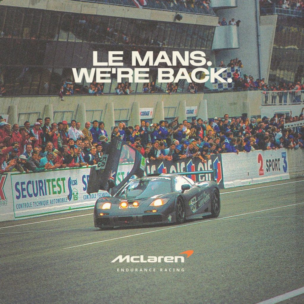 Ecco il programma Hypercar di McLaren: nell'immagine la foto che ritrae la storica vittoria di 30 anni fa!