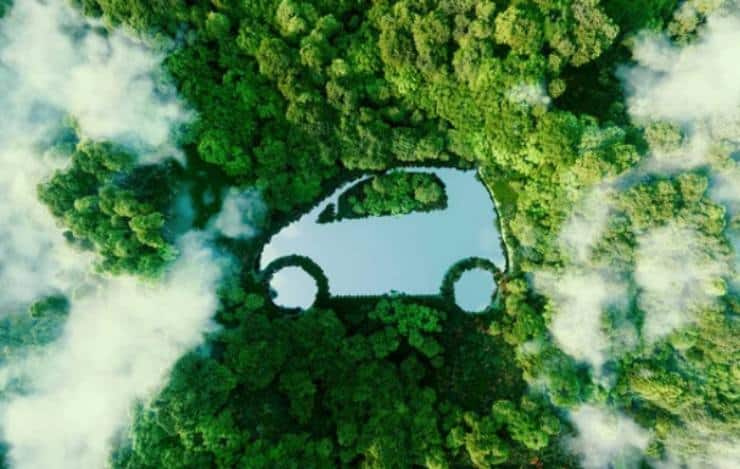 Illustrazione di un'auto elettrica