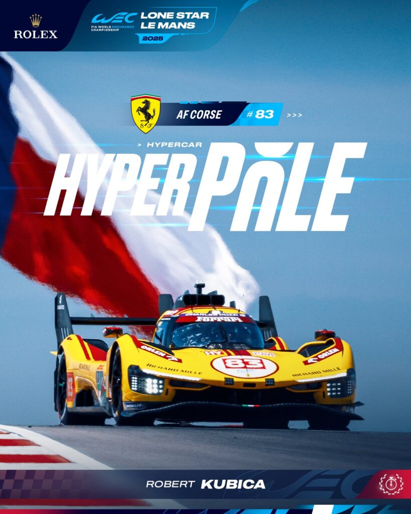 Qualifiche Lone Star Le Mans 2025: Hyperpole position per Robert Kubica e la Ferrari #83!