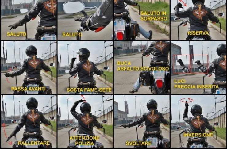 Gesti dei motociclisti