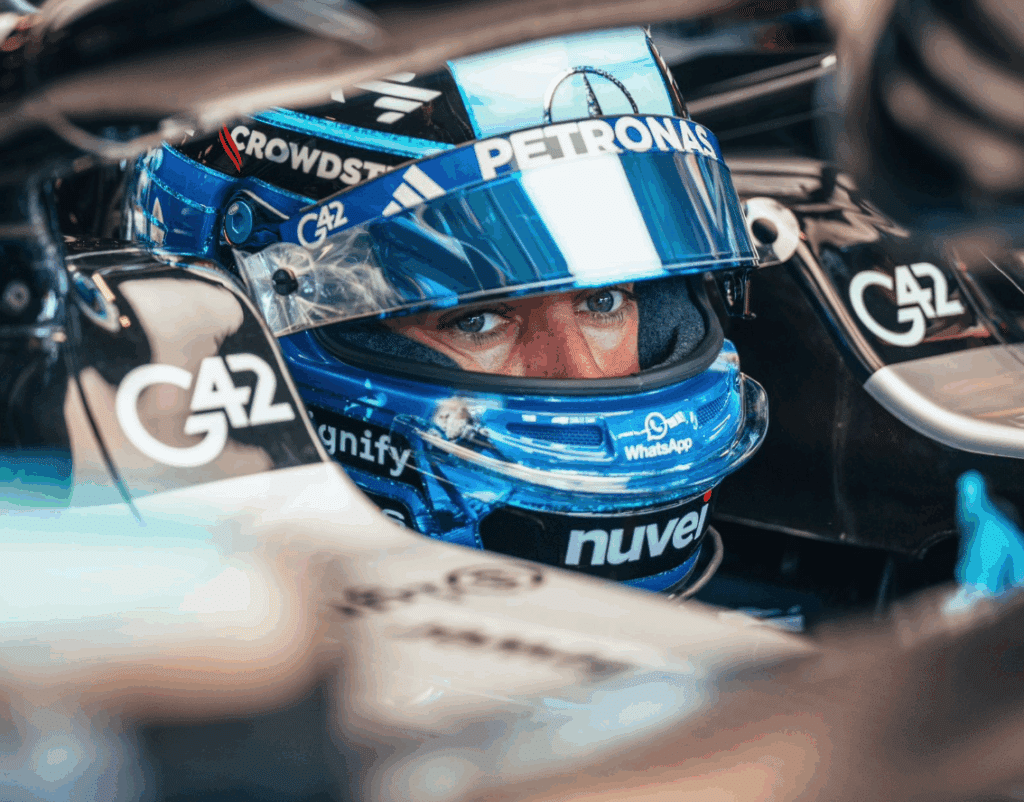 George Russell leaves the paddock after FP2: update on his physical condition