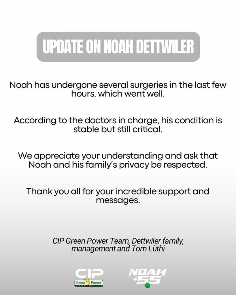 BREAKING – Official Statement on Noah Dettwiler’s Condition: “Several Surgeries Performed in the Last Hours”