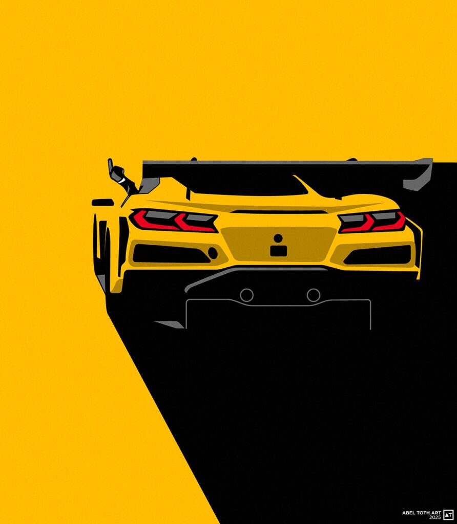 BMW vs Corvette: il post artistico realizzato sempre da Abel Toth, stavolta per il gesto di Juncadella