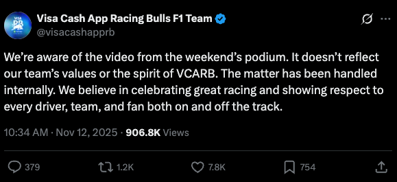 VIDEO – Abucheos a Norris, un empleado de Racing Bulls incita a la multitud: el equipo responde