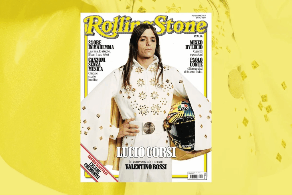 Lucio Corsi come Valentino Rossi: il nuovo numero di Rolling Stone lo porta... a Tavullia