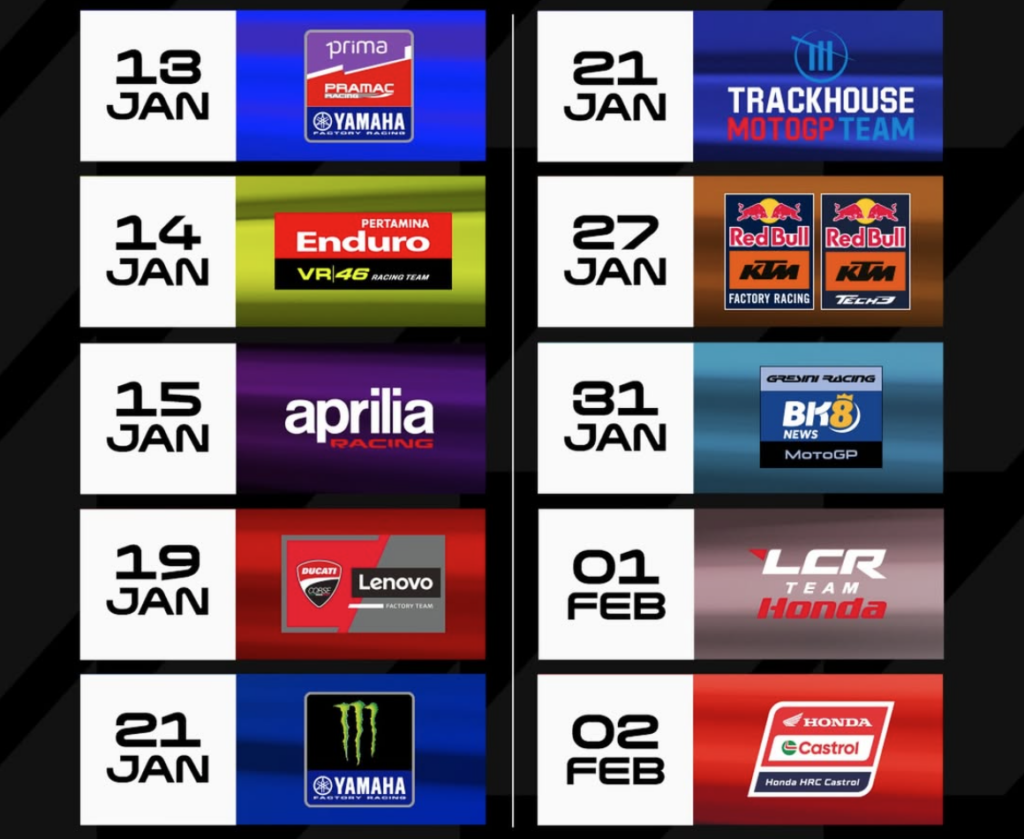 Livree MotoGP 2026: oggi il via alle presentazioni. Ecco il calendario e tutte le info